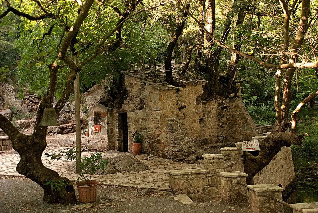 Saint Theodora at Basta Arcadia with trees on the roof